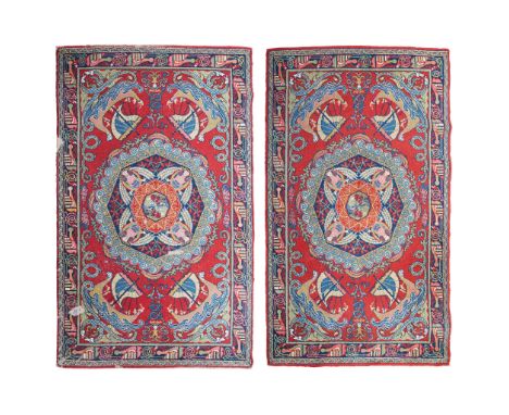 GEORGE BAIN (1881–1968) FOR QUAYLE AND TRANTER, KIDDERMINSTER PAIR OF RARE 'HEBRIDEAN' RUGS, CIRCA machine-woven wool, one wi