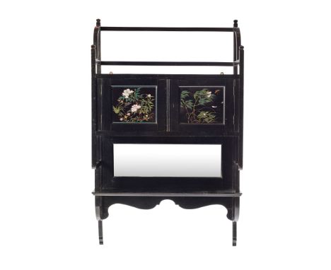 EDWARD WILLIAM GODWIN (1833-1886), PROBABLY FOR WILLIAM WATT HANGING WALL CABINET, CIRCA 1870 ebonised wood, cloisonné panels