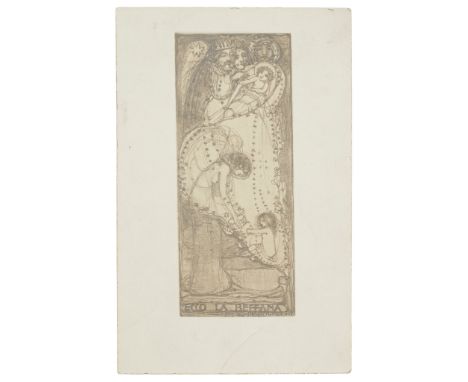 § JAMES HERBERT MACNAIR (1868-1955) RARE POSTCARD WITH HAND-WRITTEN INSCRIPTION, 1905 with Glasgow style script, inscribed EC