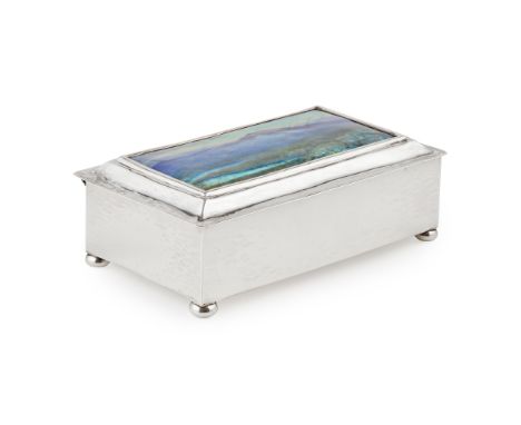 FLEETWOOD VARLEY (1863-1942) AND THE GUILD OF HANDICRAFT LTD. ARTS &amp; CRAFTS  CASKET, LONDON 1903 silver and enamel, the e