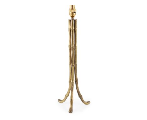 ATTRIBUTED TO MAISON BAGUÈS TABLE LAMP, CIRCA 1950 gilt metal, simulated bamboo supports(the stand 40.5cm high (16in high))