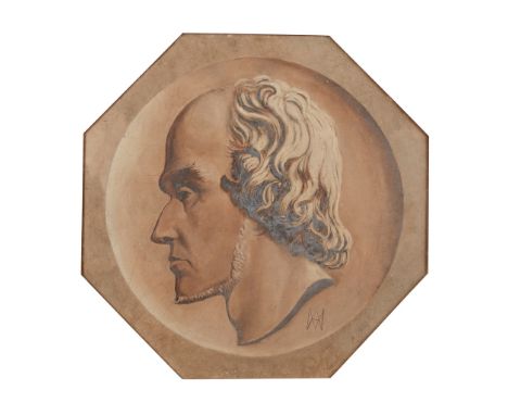 § ALEXANDER MUNRO (1825–1871) PORTRAIT OF A GENTLEMAN oil on board, signed with monogram(42cm across)Footnote: Provenance: Fr