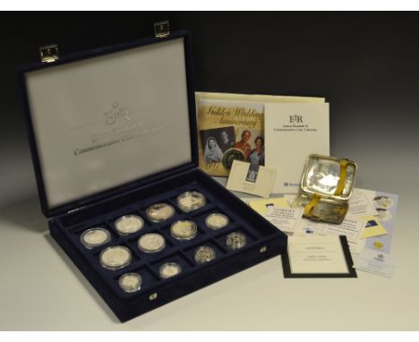 Numismatics - various silver proof coins including Turks and Caicos Island twenty crowns 1955 REV: VE Day 8th May1945 5th ann