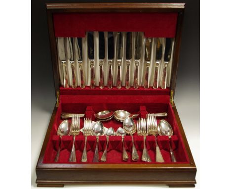 A complete canteen of K. Bright Limited cutlery for twelve, mahogany case