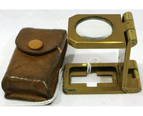Leather cased linen thread counter by Casartelli of Salford. P&amp;P Group 1 (£14+VAT for the first lot and £1+VAT for subseq