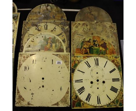 Four fourteen inch painted arched long case clock dials.  P&amp;P Group 3 (£25+VAT for the first lot and £5+VAT for subsequen