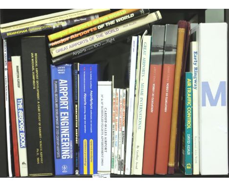 Shelf of airport related books. Not available for in-house P&amp;P, contact Paul O'Hea at Mailboxes on 01925 659133 