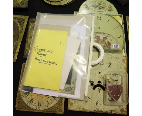 Two thirteen inch painted long case clock dials. P&amp;P Group 3 (£25+VAT for the first lot and £5+VAT for subsequent lots) 