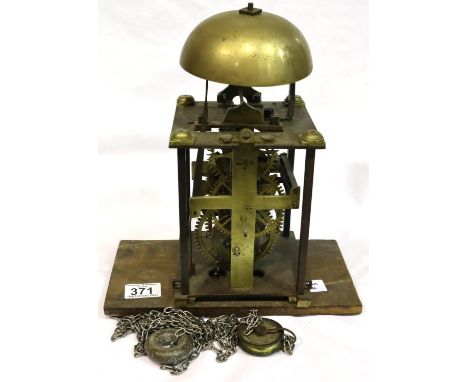 18th century iron framed long case clock movement with later parts. Not available for in-house P&amp;P, contact Paul O'Hea at