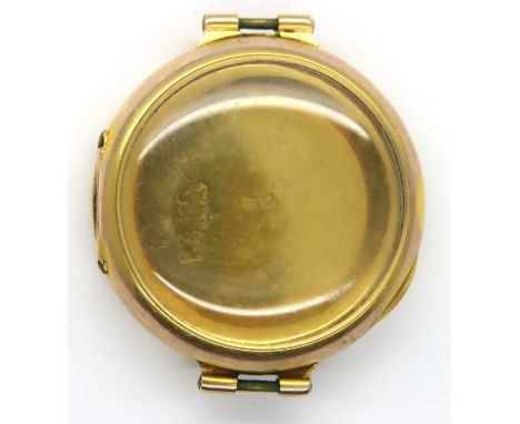 9ct gold wristwatch case, 4.3g. P&amp;P Group 1 (£14+VAT for the first lot and £1+VAT for subsequent lots) 
