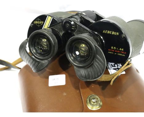 Pair of Swift Audubon 8.5 x 44 extra wide field binoculars in damaged case. P&amp;P Group 2 (£18+VAT for the first lot and £3