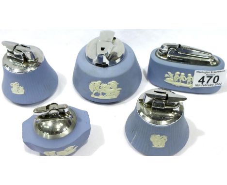 Five Wedgwood Jasperware table lighters. P&amp;P Group 3 (£25+VAT for the first lot and £5+VAT for subsequent lots) 