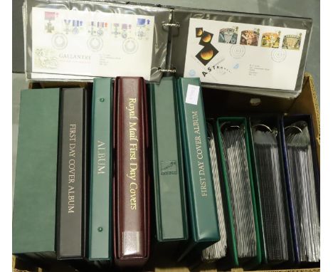 Large quantity of first day covers and one empty album. Not available for in-house P&amp;P, contact Paul O'Hea at Mailboxes o