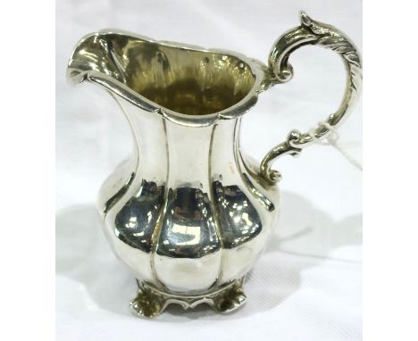 Edwardian hallmarked silver cream jug of small proportions, London assay, 1908-1909, 125g, H: 90 mm. P&amp;P Group 1 (£14+VAT