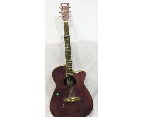 Discovery by Tanglewood cutaway acoustic guitar with capo. Not available for in-house P&amp;P, contact Paul O'Hea at Mailboxe