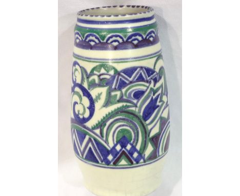 Poole for Carter Stabler Adams Ltd tapered cylindrical vase, H: 19 cm, crazed otherwise no cracks, chips or visible restorati