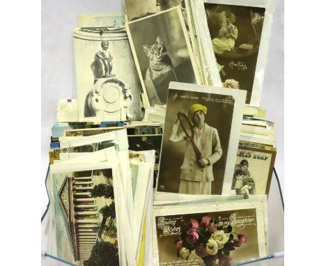 Approximately 60 mixed vintage postcards including European and film stars. P&amp;P Group 2 (£18+VAT for the first lot and £3