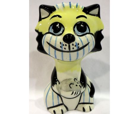 Lorna Bailey cat and mouse figurine, H: 13 cm. No cracks, chips or visible restoration. P&amp;P Group 1 (£14+VAT for the firs