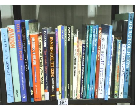 Shelf of Civil aircraft books. Not available for in-house P&amp;P, contact Paul O'Hea at Mailboxes on 01925 659133 