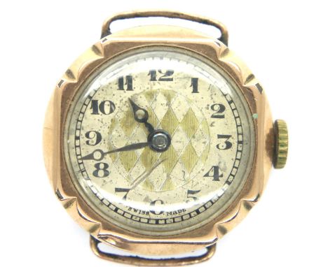 9ct gold ladies wristwatch, not working at lotting up, 8.0g. P&amp;P Group 1 (£14+VAT for the first lot and £1+VAT for subseq