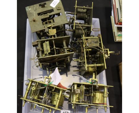 Six 18th/19th century long case clock movements. Not available for in-house P&amp;P, contact Paul O'Hea at Mailboxes on 01925