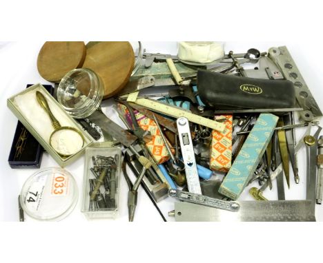 Tray of mixed watch and clock makers tools. P&amp;P Group 3 (£25+VAT for the first lot and £5+VAT for subsequent lots) 