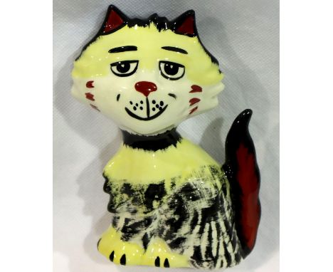 Lorna Bailey cat, Shaggy, H: 13 cm. No cracks, chips or visible restoration. P&amp;P Group 1 (£14+VAT for the first lot and £