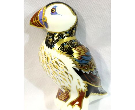 Royal Crown Derby Puffin with gold stopper, H: 13 cm. No cracks, chips or visible restoration. P&amp;P Group 1 (£14+VAT for t