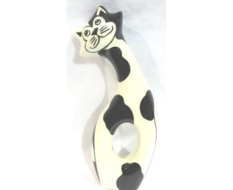 Lorna Bailey limited edition cat vase 1/1, H: 28 cm. No cracks, chips or visible restoration. P&amp;P Group 3 (£25+VAT for th