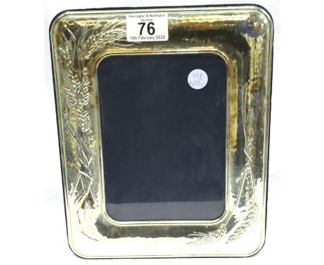 Silver plated photograph frame, 21 x 26 cm. P&amp;P Group 1 (£14+VAT for the first lot and £1+VAT for subsequent lots) 