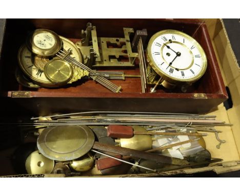 Quantity of mantel and wall clock pendulums and a chiming wall clock for restoration. Not available for in-house P&amp;P, con