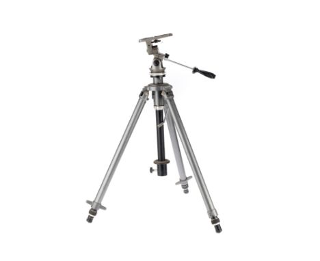 A Gitzo Camera Tripod with R. No. 4 tripod head, working at time of auction, with rising column, variable angle tripod legs w