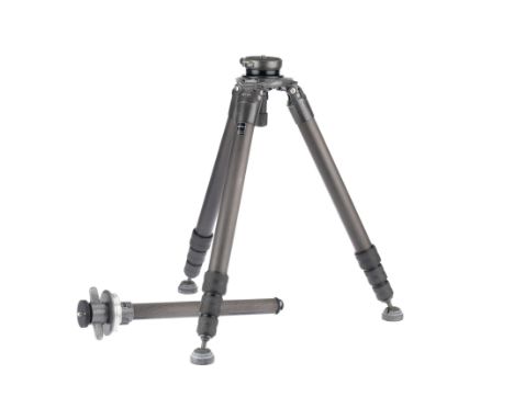 A Gitzo GT5542LS Carbon Fiber Tripod, with GS5513S centre column and GS5121LVL levelling head