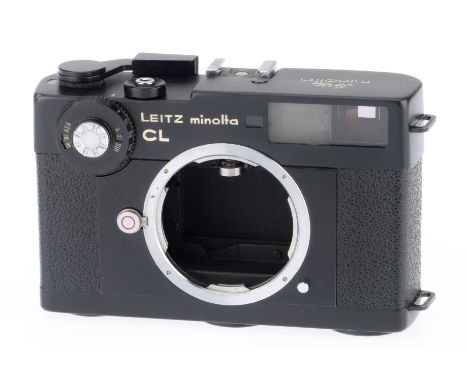 A Leitz Minolta CL Camera Body, black, serial number 1030030, body VG, shutter speeds appear too fast, rangefinder patch not 
