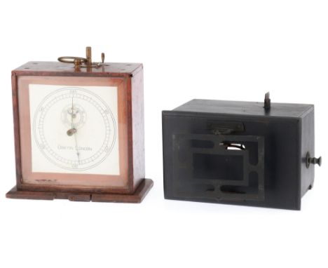 Early Darkroom Equipment, including a darkroom clockwork timer by Griffin and a clockwork dish rocker