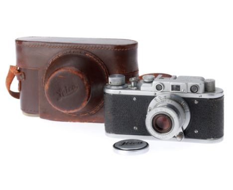 A Russian Copy of a Leica III 35mm Rangefinder Camera,, silver, serial number 132205, body VG, shutter works, speeds appear a