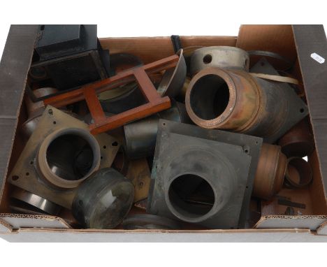 A Job Lot of Magic Lantern Parts, various metalwork and condenser lenses.