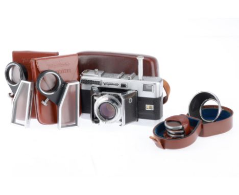 A Voigtlander Vitessa L Rangefinder Camera, silver, body VG, shutter working nicely, barn doors operate crisply, rangefinder 