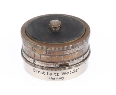 A Leitz Wetzlar FARUX Panorama Head, chrome, for 5cm lens, heavily brassed through use, operates smoothly.
