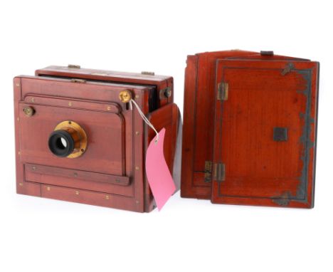 A Transitional Wet-Plate Single Lens Stereo Tailboard Camera, mahogany and brass, c. 1877, body VG, by W. Morely of 70, Upper