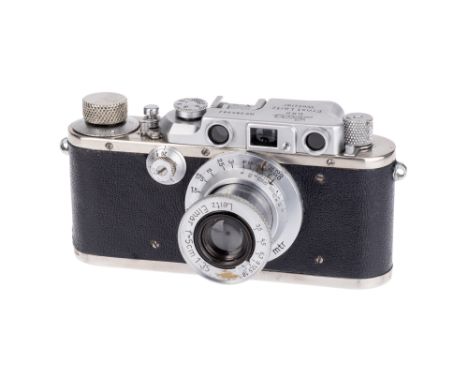 An Unusual Leica IIIb Rangefinder Camera, 1938, chrome/nickel, serial no. 285982, with Leitz Elmar f/3.5 50mm lens, chrome, s