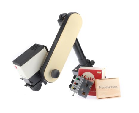 A Near-Complete Leitz Focomat V35 Darkroom Enlarger, with the main column, enlarger head, color module, negative carrier, Foc