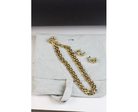 Christian Dior fancy link necklace, with removeable links to lengthen or shorten, length approx. 42cm at maximum; together wi