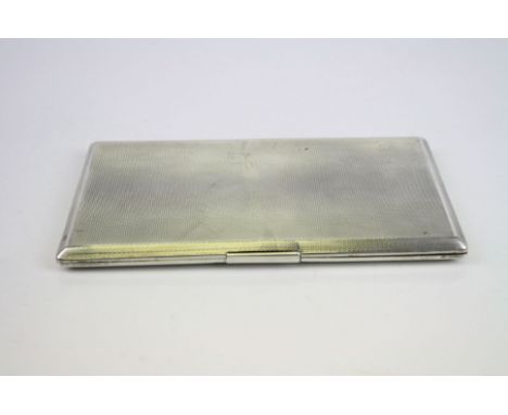 George V silver cigarette case, engine turned decoration, makers A Nicholls &amp; Son, Birmingham 1930, engraved date to inte