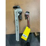 (2) Ridgid Aluminum Pipe Wrenches, (1) 36", (1) 12"
