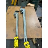 (2) Ridgid Aluminum Pipe Wrenches, (1) 48", (1) 36"