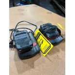 (2) Craftsman 12V/20V Chargers, w/ (2) Craftsman 20 Volt Lithium Batteries