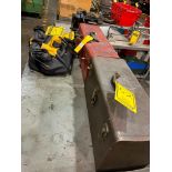 (2) Handheld Toolboxes w/ Assorted Tooling, (1) Dewalt Tool Bag w/ Assorted Grinding/Sanding Wheels