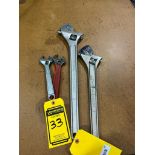 (4) Assorted Size Adjustable Wrenches