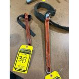 (2) Ridgid Aluminum Strap Wrenches, (1) No. 2, (1) No. 5
